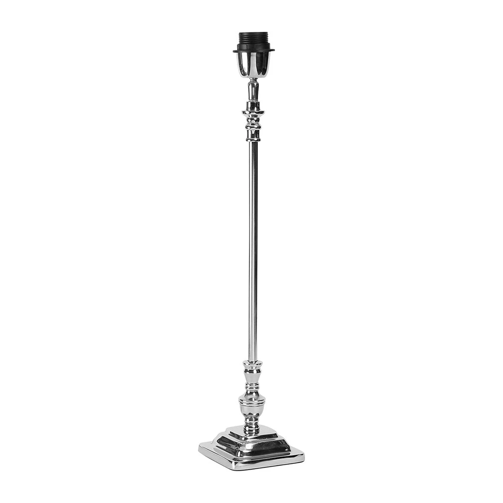 Côté Table Pied De Lampe Attaleia Gris Et Argent En Aluminium 2 Côté Table Pied De Lampe Attaleia Gris Et Argent En Aluminium – Image 2