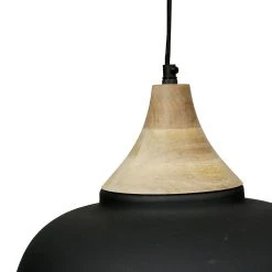 Côté Table Suspension En Fer Et Manguier D35cm Noir Mat - Lausel -Market Set Shop 32972 DET03 WEB