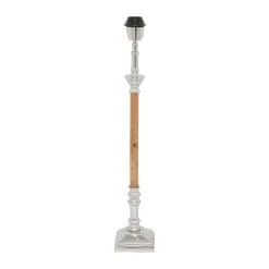 Côté Table Pied Lampe En Aluminium Et Manguier H60cm Argent - Chaveny