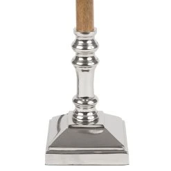 Côté Table Pied Lampe En Aluminium Et Manguier H38cm Argent - Chaveny -Market Set Shop 34370 DET03 WEB