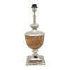 Côté Table Pied Lampe Chaveny Naturel Et Argenté H42cm En Aluminium Et Manguier