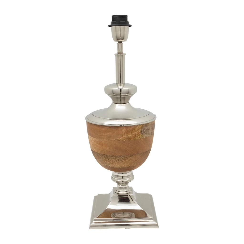 Côté Table Pied Lampe Chaveny Naturel Et Argenté H42cm En Aluminium Et Manguier 1 Côté Table Pied Lampe Chaveny Naturel Et Argenté H42cm En Aluminium Et Manguier