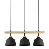 Côté Table Suspension 3 Feux En Fer Et Manguier L121cm Noir Mat - Ferese
