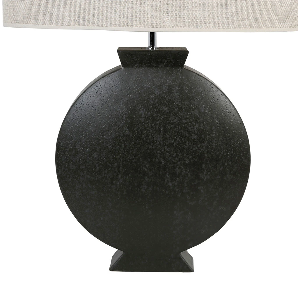 Côté Table Lampe En Céramique Et Lin H35cm Noir Et Naturel - Eissalet 3 Côté Table Lampe En Céramique Et Lin H35cm Noir Et Naturel - Eissalet – Image 3