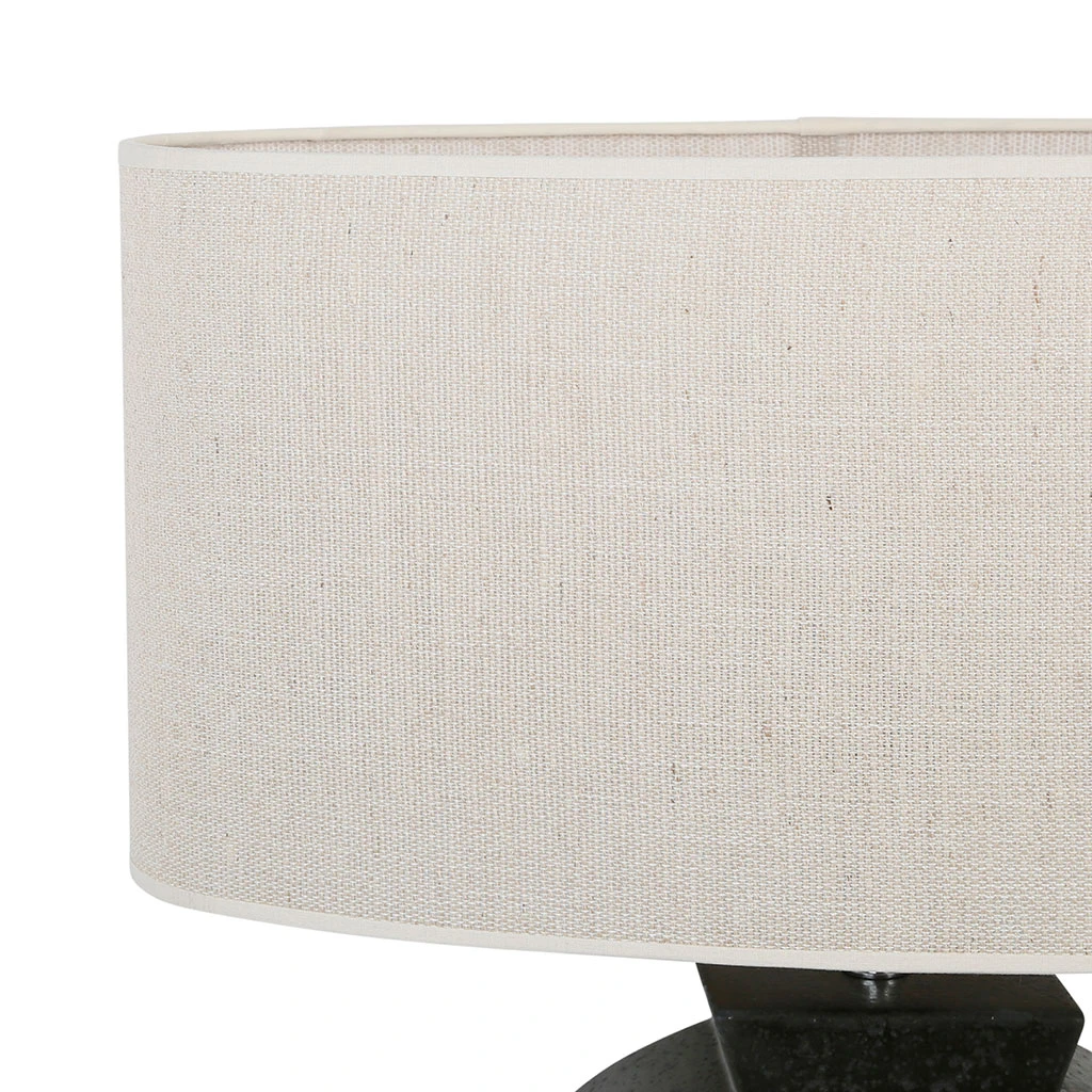 Côté Table Lampe En Céramique Et Lin H35cm Noir Et Naturel - Eissalet 4 Côté Table Lampe En Céramique Et Lin H35cm Noir Et Naturel - Eissalet – Image 4