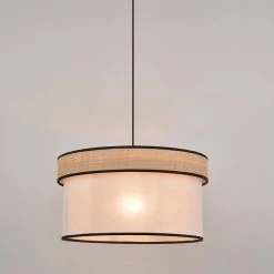 Corep Suspension En Raphia Et Coton D38cm Blanc - Cylindre -Market Set Shop 606622 FRN02 WEB