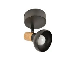 Corep Spot 1 Lumière En Métal Effet Bois Noir - Alvar