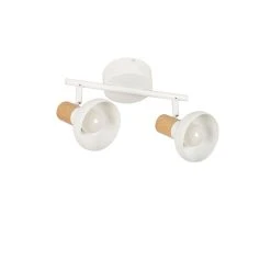 Corep Spot 2 Lumières En Métal Effet Bois Blanc - Alvar