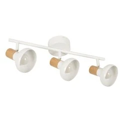 Corep Spot 3 Lumières En Métal Effet Bois Blanc - Alvar