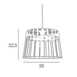 Corep Suspension En Métal Et Rotin D35cm Noir - Tambour -Market Set Shop 606707 FRN04 WEB