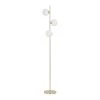 Opjet Lampadaire En Métal H152cm 3 Globes En Verre Opaline Doré - Edmond