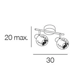 Corep Spot 2 Lumières En Metal Et Ficelle H20cm - Malya -Market Set Shop 613454 FRN05 WEB