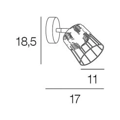 Corep Spot 1 Lumière En Metal Et Rotin Tresse H18.5cm Noir - Indah -Market Set Shop 613455 FRN04 WEB