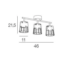 Corep Spot 3 Lumières En Metal Et Rotin Tresse H23cm Noir - Indah -Market Set Shop 613457 FRN06 WEB