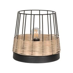 Corep Lampe En Métal Et Bois H20cm Noir - Indah