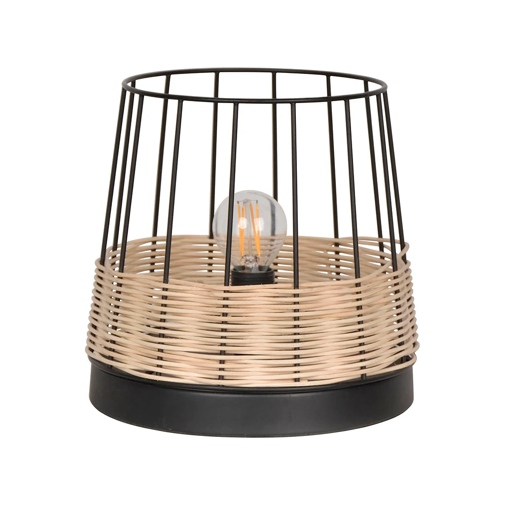 Corep Lampe En Métal Et Bois H20cm Noir - Indah 1 Corep Lampe En Métal Et Bois H20cm Noir - Indah