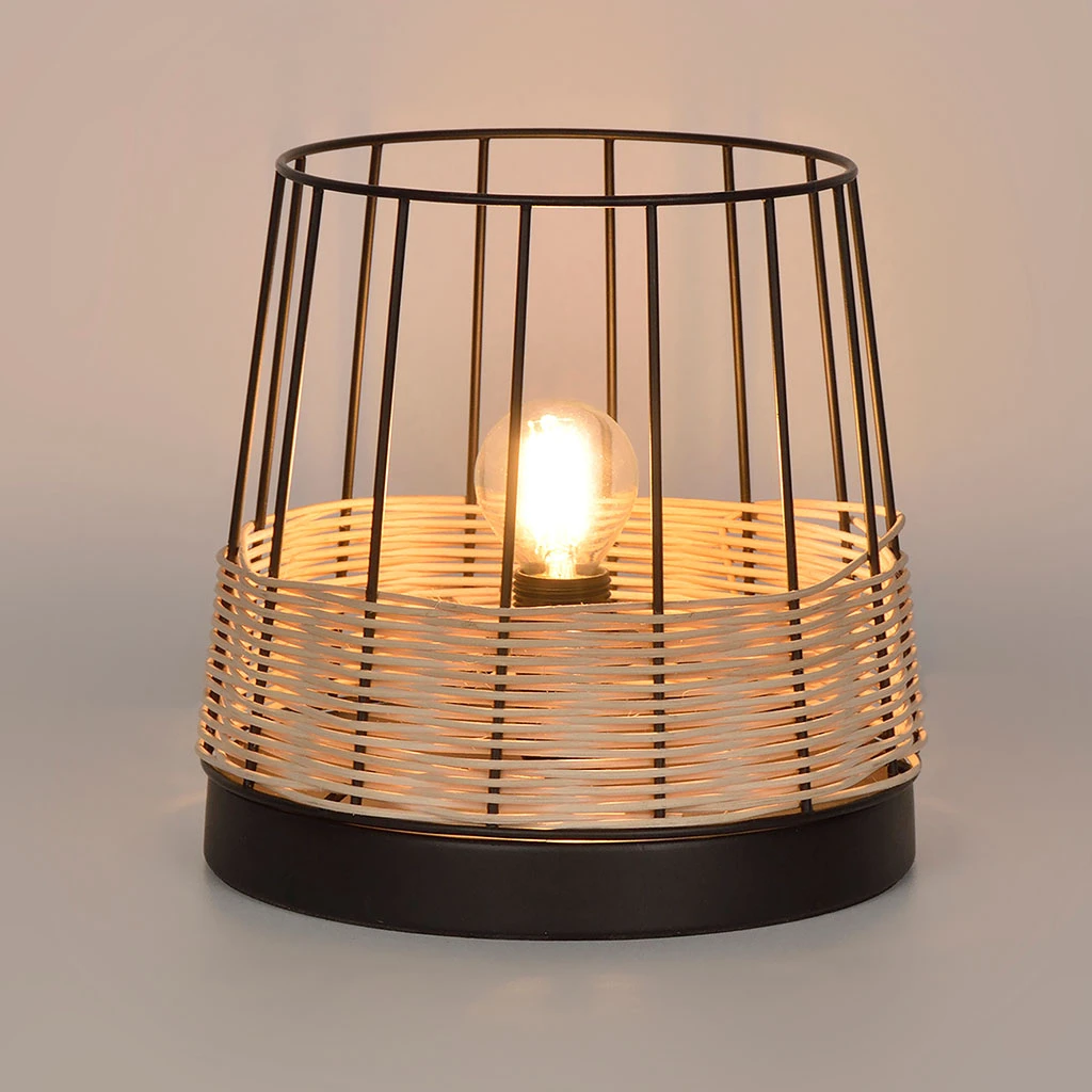 Corep Lampe En Métal Et Bois H20cm Noir - Indah 2 Corep Lampe En Métal Et Bois H20cm Noir - Indah – Image 2