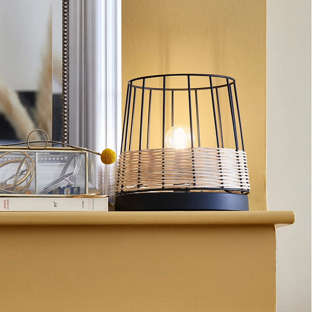 Corep Lampe En Métal Et Bois H20cm Noir - Indah 3 Corep Lampe En Métal Et Bois H20cm Noir - Indah – Image 3