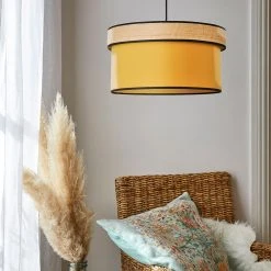 Corep Suspension En Coton Et Raphia D38cm Moutarde - Bimat Amman -Market Set Shop 613476 FRN03 WEB