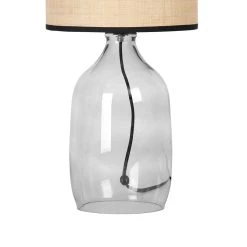 Opjet Lampe En Verre Et Raphia H40.5cm Smoke - Familiale -Market Set Shop 616080 DET02 WEB