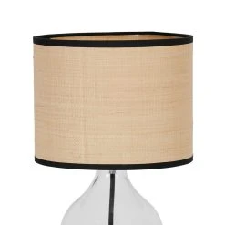 Opjet Lampe En Verre Et Raphia H40.5cm Transparent - Familiale -Market Set Shop 616081 DET02 WEB