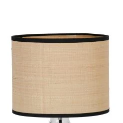 Opjet Lampe En Verre Et Raphia H40.5cm Transparent - Familiale -Market Set Shop 616081 DET03 WEB