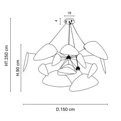 Market Set Suspension En Métal Et Papier D150cm Blanc - Screen Murano -Market Set Shop 620335 FRN03 WEB