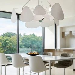 Market Set Suspension En Métal Et Papier D150cm Blanc - Screen Murano -Market Set Shop 620335 FRN04 WEB