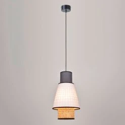 Market Set Suspension Cannage Et Lin Lavé H36cm Blanc Et Anthracite - Singapour 7 Market Set Suspension Cannage Et Lin Lavé H36cm Blanc Et Anthracite - Singapour -Market Set Shop 620345 FRN02 WEB
