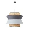 Market Set Suspension En Cannage Et Lin Lavé H60cm Gris Clair Et Anthracite - Singapour