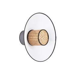 Market Set Applique En Cannage Et Lin H40cm Anthracite - Singapour -Market Set Shop 620392 FRN06 WEB