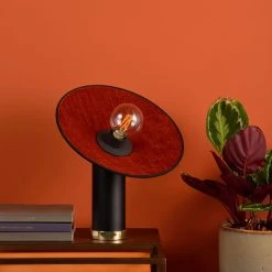 Market Set Lampe En Métal Et Velour H37cm Cognac - Gatsby -Market Set Shop 620422 FRN05 WEB