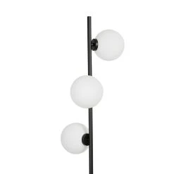 Opjet Lampadaire En Métal H152cm 3 Globes En Verre Opaline Noir - Edmond -Market Set Shop 621999 DET02 WEB