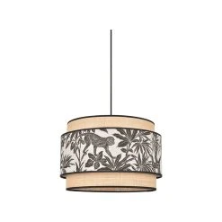 Corep Suspension En Coton Et Raphia D38cm Naturel Et Noir - Milo