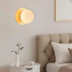 Corep Applique En Metal Doré Et Verre Laiton D18cm Blanc - Manor -Market Set Shop 622503 FRN04 WEB