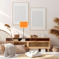 Corep Lampe En Raphia Et Velour H50cm Moutarde - Boheme 9 Corep Lampe En Raphia Et Velour H50cm Moutarde - Boheme -Market Set Shop 622505 FRN04 WEB