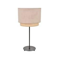 Corep Lampe En Raphia Et Velour H50cm Sable - Boheme