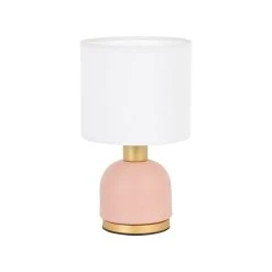 Corep Lampe En Métal H26cm Rose Et Blanc - Ines