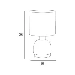 Corep Lampe En Métal H26cm Rose Et Blanc - Ines -Market Set Shop 622542 FRN03 WEB