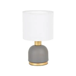 Corep Lampe En Métal H26cm Anthracite Et Blanc - Ines