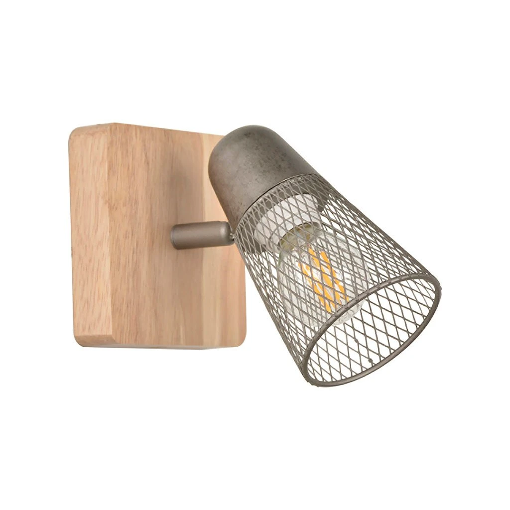 Corep Spot 1 Lumière En Métal H14.5cm Naturel Et Gris - Hillside 1 Corep Spot 1 Lumière En Métal H14.5cm Naturel Et Gris - Hillside