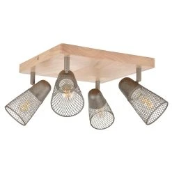 Corep Plafonnier 4 Lumières En Metal H14.5cm Naturel Et Gris - Hillside