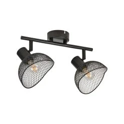 Corep Spot 2 Lumières En Métal H18cm Mat Noir - Iris