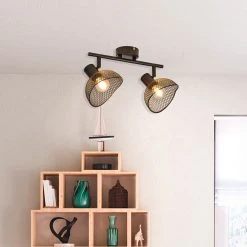 Corep Spot 2 Lumières En Métal H18cm Mat Noir - Iris -Market Set Shop 622558 FRN04 WEB