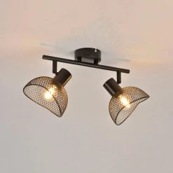 Corep Spot 2 Lumières En Métal H18cm Mat Noir - Iris -Market Set Shop 622558 FRN05 WEB