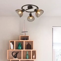 Corep Plafonnier 3 Lumières En Metal H18cm Mat Noir - Iris 7 Corep Plafonnier 3 Lumières En Metal H18cm Mat Noir - Iris -Market Set Shop 622559 FRN04 WEB