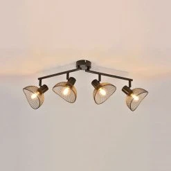 Corep Spot 4 Lumières En Metal H18cm Mat Noir - Iris -Market Set Shop 622560 FRN06 WEB