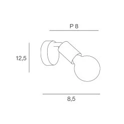 Corep Spot 1 Lumière En Métal Et Laiton H12.5cm Noir - Winston -Market Set Shop 622561 FRN03 WEB