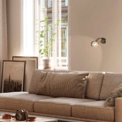 Corep Spot 1 Lumière En Métal Et Laiton H12.5cm Noir - Winston -Market Set Shop 622561 FRN04 WEB