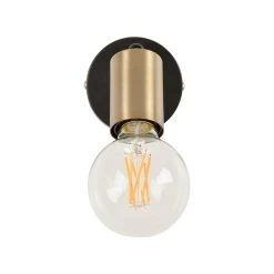 Corep Spot 1 Lumière En Métal Et Laiton H12.5cm Noir - Winston -Market Set Shop 622561 FRN05 WEB